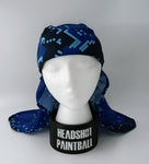 Headshot Headwrap - Blue Snake Scales