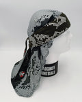 Headshot Headwrap - Black & White Snake Scales